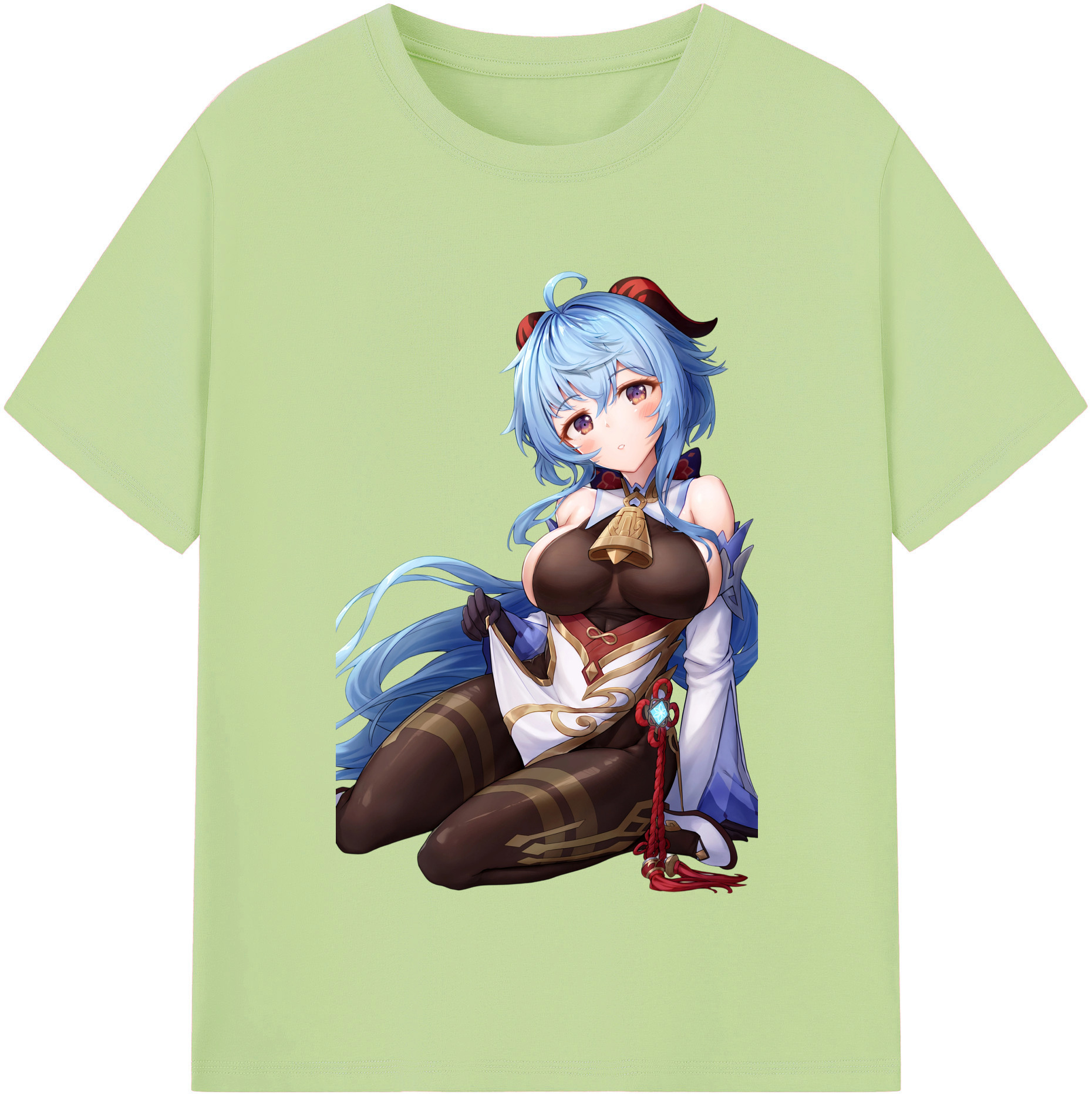 げんし神 甘雨 かんう genshin Ganyu 綿100％半袖Tシャツ（フロントプリント）